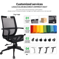 Nouvelle chaise de bureau ergonomique à dossier mi-haut en maille avec vérin à gaz de classe 3 – Chaise d'ordinateur