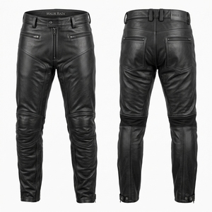 Pantalon de moto en cuir véritable fait main pour homme et femme, taille personnalisée, vêtements de course - Product Image 5