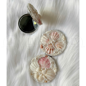 Espejo de Mano con Conchas Marinas y Perlas, Estilo Veraniego Costero, Mini Espejo Compacto para Decoración y Regalos Inspirados en la Playa, de Vietnam - Product Image 2