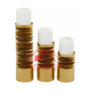 Porte-bougie doré sur mesure pour la décoration de la maison, porte-bougie en fer fait main pour le sol - Product Image 5