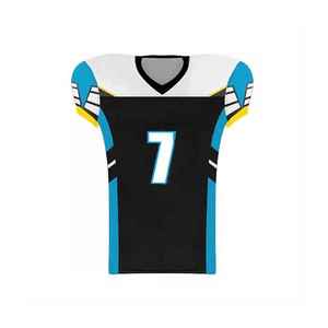 Ensemble d'uniformes de football américain personnalisés de qualité supérieure, respirants, à sublimation intégrale, manches courtes, 100 % polyester - Product Image 5