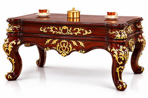 French Design Luxury Antique-Touch Office Furniture Traditional Design Teak Wood Office Furniture Set Office <b>Table</b> Set USA Sale - Product Image 3