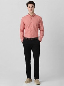 Men's Coral Solid Cotton Dress Shirt Full Sleeve Turn-<b>down</b> Collar Smart Casual Spring Wear - Product Image 2