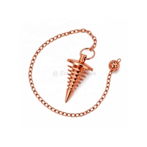 Cone Vertical Hard Coil Metal Pendulum Wholesale Meditation Pendulum Spiral Coil Design Handmade Export Quality Brass Pendulum - Product Image 1