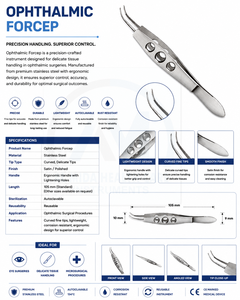 Pince à suture ophtalmique courbée Al Mida Healthcare AMHC-R-380 en acier inoxydable, instrument chirurgical manuel certifié CE - Product Image 6