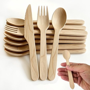 Couteaux à gâteau en bois de bouleau de qualité supérieure, 155 mm, couverts jetables biodégradables pour boulangeries, cafés et confiseries, lot de 25 pièces - Product Image 1