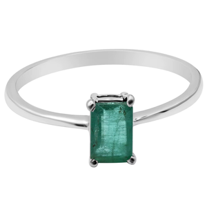 New Arrival 925 Solid Sterling <b>Silver</b> Radiant Cut <b>Emerald</b> Gemstone Handmade Luxury Engagement Anniversary Wedding <b>Rings</b> Trendy - Product Image 4