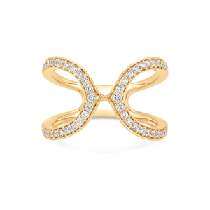 Yellow <b>Gold</b> Diamond <b>Cocktail</b> <b>Ring</b> With Round Brilliant Cut Luxury Unisex Everyday Wear - Product Image 1