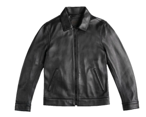 Custom OEM Men's <b>Real</b> Leather Jacket Wholesale Genuine <b>Sheepskin</b> Zipper Bomber Jacket Casual Turn Down Collar Moto <b>Coat</b> - Product Image 1