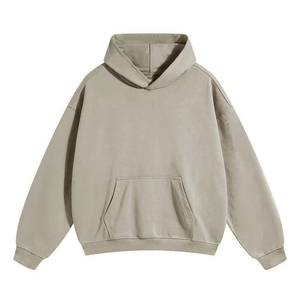 เสื้อฮู้ดดี้โอเวอร์ไซส์ทรงหลวม ไม่มีเชือกผูก ผ้าฟลีซหนานุ่ม ผสมคอตตอนและโพลีเอสเตอร์ สำหรับผู้ชาย - Product Image 1