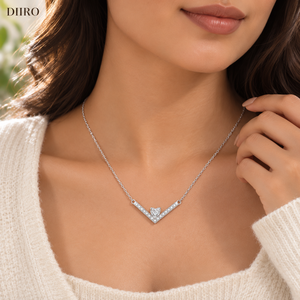 Collier en diamant en forme de cœur romantique, argent sterling 925, bijoux pour femmes, élégant, moissanite, cadeau de la Saint-Valentin - Product Image 4