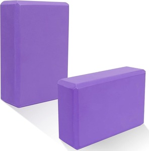 Bloc de yoga violet en mousse EVA haute densité, taille standard, ajustement universel, design simple - Product Image 2
