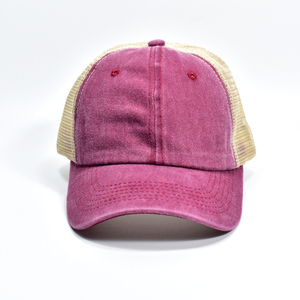 Custom Distressed Effect Trucker Hats OEM Blank Headwear Supply White Label Manufacturing Trucker Hats <b>Plain</b> Mesh Hats Bulk - Product Image 3