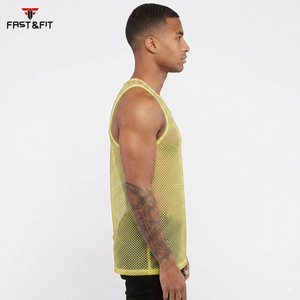 Wholesale Price New Arrivals Custom logo Factory Price Breathable Plain Dyed <b>Men</b> Sports Mesh Sleeveless Mesh <b>Singlets</b> <b>for</b> <b>Men</b> - Product Image 6