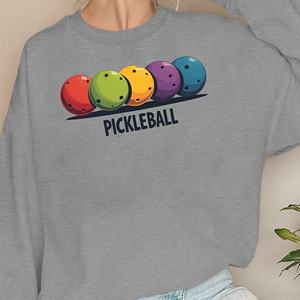 Sudadera Estampada para Mujer con Diseño de Pelotas Coloridas, 100% Poliéster, Cuello Redondo, Estilo Casual para Otoño - Product Image 4