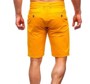 Pantalones Cortos Chino de Algodón Twill para Hombre, Casuales, Ajustados, Color Amarillo, para Gimnasio, Verano, Moda, Pantalones Cortos Deportivos - Product Image 2