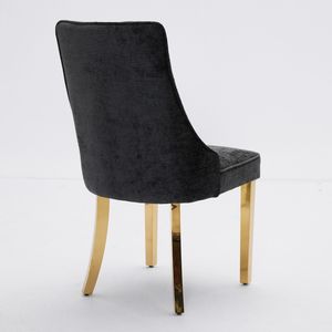Sedie da Pranzo in Tessuto Rayon con Rivestimento in Ciniglia, Comode Sedie Imbottite per Cucina e Sala da Pranzo - Product Image 6