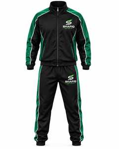 Conjunto Deportivo Unisex Shafiq Negro y Verde, Cuello Redondo, Diseño Deportivo, Secado Rápido, Elástico en Cuatro Direcciones, Ropa Deportiva Ligera 2 en 1 - Product Image 3