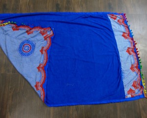 Tapisserie Mandala Indienne en Coton avec Franges Rondes, Motif Éléphant Hippie Bohème et Paon, Nappe Musulmane en Coton Lavable - Product Image 5