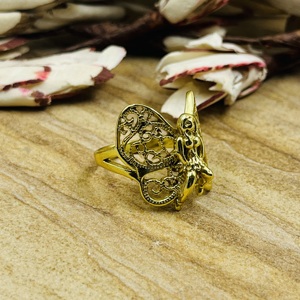 <b>Top</b> Choice Best Chunky Brass Fairy Ring Gothic Angel Rings Women Brass Ring Women 18k Gold Plated Gothic Fairy Jewelry Wholesale - Product Image 4
