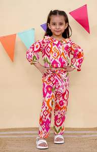 Conjunto de Dos Piezas de Cordón de Seda, Vestido Moderno de Verano para Niñas, Conjunto de Pantalones y Top Corto Informal para Niñas Pequeñas, Ropa al por Mayor - Product Image 4