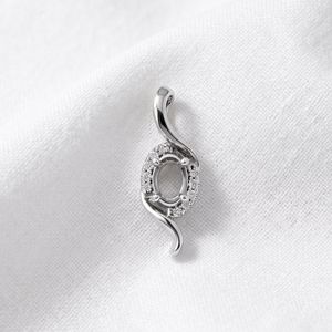 925 Sterling Silver 18K Gold Plated 5x7mm <b>Emerald</b> Cut Semi Mount Necklace Pre Notched 4 Prong Gemstone Setting Blank Opp Bag - Product Image 3