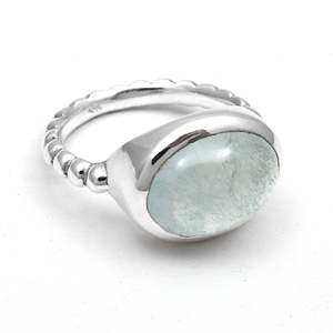 Anillo de piedra preciosa de aguamarina natural hecho a mano con plata de ley 925, anillo artesanal de estilo bohemio a precio de mayorista. - Product Image 3