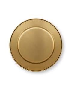 Plato Decorativo Redondo de Plástico Dorado de 13 Pulgadas con Cuentas Doradas para Eventos y Cenas - Product Image 5