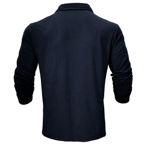 Chemise à manches longues en piqué de coton respirant, logo personnalisé, chemises de golf promotionnelles - Product Image 4