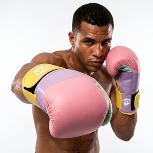 Guantes de Boxeo de Cuero Rosa, Morado y Verde Dumela International de 16 Oz, Equipo de Entrenamiento Profesional con Diseño de Logotipo - Product Image 5