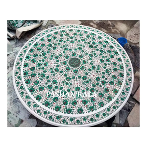 New Beautiful Furniture Marble Inlay <b>Table</b> Top Traditional Design <b>White</b> Coffee <b>Table</b> Top For Living Room Top Quality Item - Product Image 3