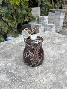 White Marble Lotion <b>Dispenser</b> <b>Pump</b> <b>Bottle</b> Suitable For Wash Basin Area Bathroom Vanity Hotel And Office Countertop Use - Product Image 2