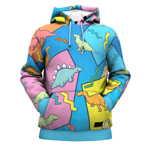 Sweat-shirt à capuche pour homme, imprimé dinosaure de dessin animé, en polyester tricoté, coupe classique, streetwear décontracté d'automne, pull à capuche - Product Image 5