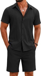 Conjunto de Verano de 2 Piezas para Hombre, Diseño Personalizado OEM ODM, Camiseta sin Mangas y Pantalones Cortos, Lavado Ácido, 100% Poliéster, Antibacterial, Secado Rápido, Casual - Product Image 5