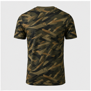 Camiseta de Manga Corta para Hombre con Estampado de Camuflaje en Bronce Oliva Personalizada, Cuello Redondo, MTS-CAMO-0026 - Product Image 2