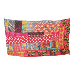 Couverture Kantha Imprimée Vintage Faite à la Main Réversible – Offre de Noël 2026 – Plaid Indien Réversible Cousu Main Lourd et Ancien - Product Image 2