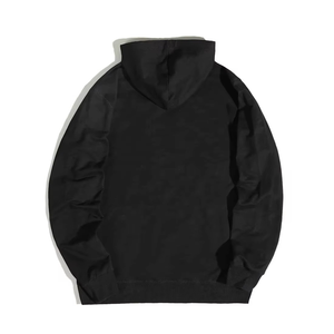 Sudadera con Capucha Negra para Hombre, Talla Grande, de Algodón French Terry, con Estampado de Llamas Azules, Estilo Casual Urbano - Product Image 2