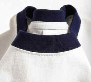 T-shirts blancs personnalisés coupe standard, T-shirts ajustés en coton épais pour hommes, T-shirts à col contrastant à manches courtes pour hommes, Vêtements - Product Image 5