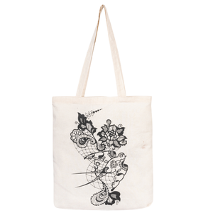 Bolsa de Mano de Lona Estampada Elegante, Bolsa de Compras Reutilizable Ecológica - Product Image 1