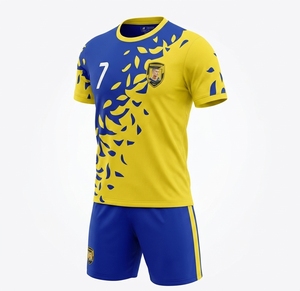 Custom Men's Soccer Jersey 100% Polyester Breathable <b>Mesh</b> O-Neck Short Sleeve Summer Football Uniform Digital Printing Elastic - Product Image 2
