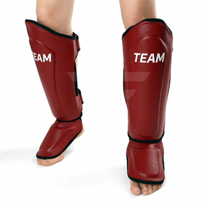 Professional Boxing Shin Guard Muay Thai Kickboxing Shin Instep Protector Leather Adjustable Closure Sports Training Shin <b>Pads</b> - Product Image 1
