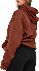 Sudadera con Capucha de Punto para Mujer, Corte Cómodo, Forro Polar Suave, Textura Lisa, Estilo Urbano, 360g, Ecológica, para Uso Diario al Aire Libre - Product Image 6