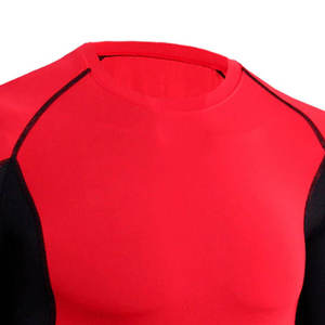 Camiseta Deportiva de Compresión de Manga Larga Roja para Hombre, Corte Ajustado, Secado Rápido, Cuello Redondo, Tejido de Poliéster - Product Image 5