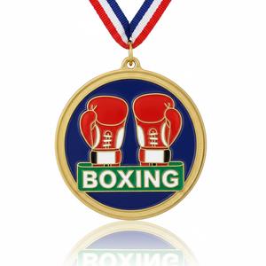 เหรียญรางวัลรูปถุงมือสำหรับงานแข่งขันกีฬามวย ทำจากโลหะเคลือบแบบอ่อน สามารถสั่งทำได้ - Product Image 5