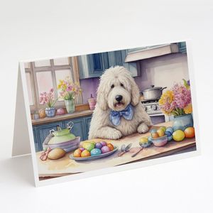 Whimsical <b>Easter</b> Komondor Greeting <b>Cards</b> <b>Pack</b> of 8 A7 Size 5x7 Blank Note <b>Cards</b> with Envelopes for Decorating for Holidays! - Product Image 1