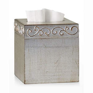 Caja de pañuelos de hojalata de metal para cocina, tocador de baño, caja dispensadora de servilletas de metal, caja de almacenamiento de exhibición de pañuelos de gran tamaño, logotipo personalizado - Product Image 6