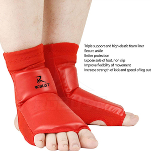 Protège-pieds de Taekwondo en cuir écologique, légers, avec doublure en néoprène, structure de base, sensation intérieure douce, conception facile à ajuster pour - Product Image 4