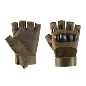 Gants tactiques en cuir demi-doigts avec fermeture auto-agrippante antidérapants pour le tir à l'air comprimé, la chasse, la randonnée, le cyclisme, la conduite et la moto - Product Image 4