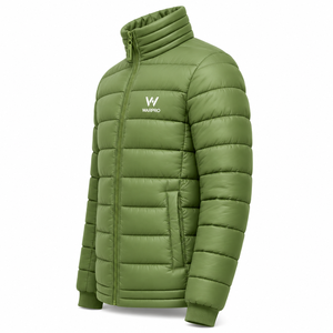 Manteau d'hiver chaud pour homme en tissu canvas 100% polyester, col montant, capuche, fermeture éclair intégrale, coupe-vent, respirant, décontracté - Product Image 2