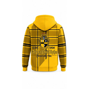 <b>Men's</b> <b>Black</b> Yellow Alpha Phi Alpha Greek Letter Hoodie Sublimation Print Pullover <b>Sweatshirt</b> With Pocket - Product Image 6